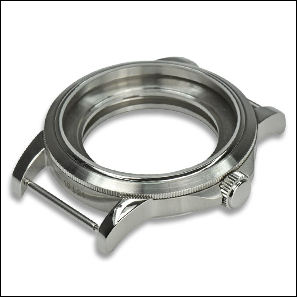 40mm / coined edge bezel / polished + brushed